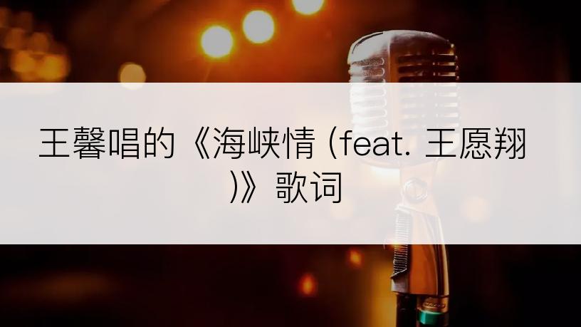 王馨唱的《海峡情 (feat. 王愿翔)》歌词