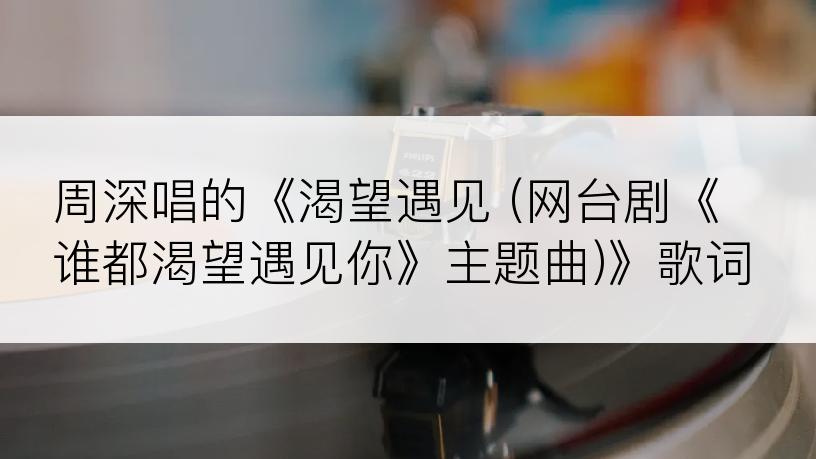 周深唱的《渴望遇见 (网台剧《谁都渴望遇见你》主题曲)》歌词