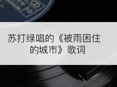 苏打绿唱的《被雨困住的城市》歌词