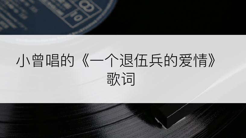 小曾唱的《一个退伍兵的爱情》歌词