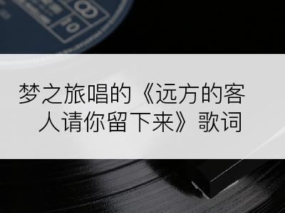 梦之旅唱的《远方的客人请你留下来》歌词