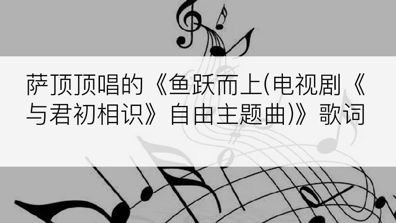 萨顶顶唱的《鱼跃而上(电视剧《与君初相识》自由主题曲)》歌词