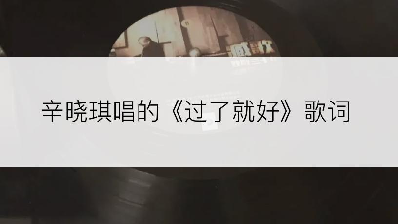 辛晓琪唱的《过了就好》歌词