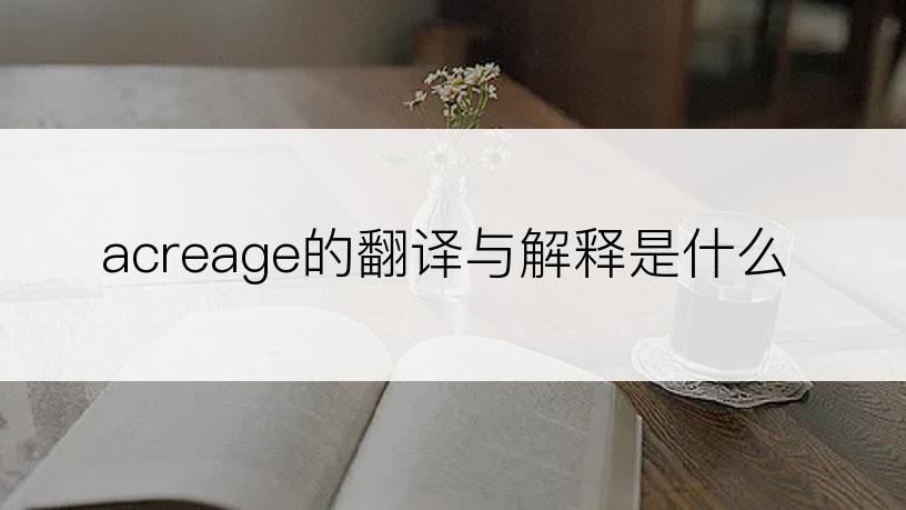 acreage的翻译与解释是什么