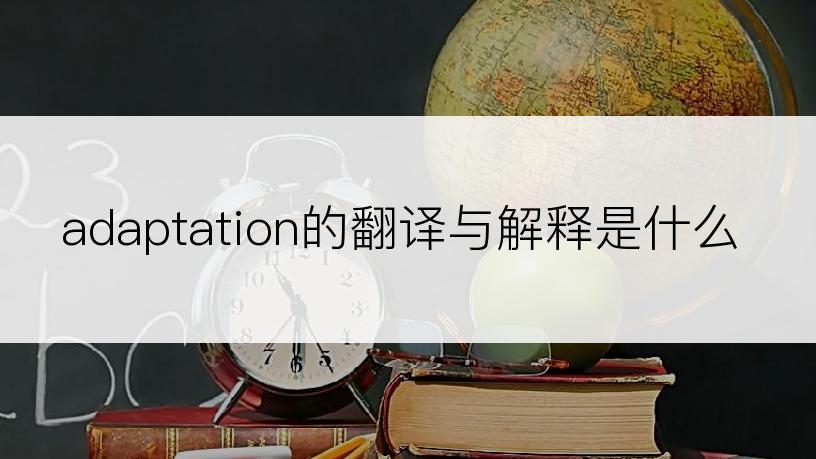 adaptation的翻译与解释是什么