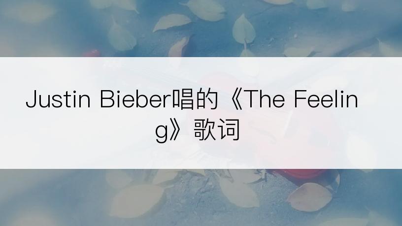 Justin Bieber唱的《The Feeling》歌词