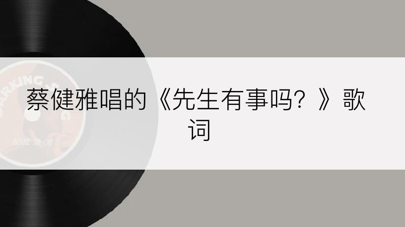 蔡健雅唱的《先生有事吗？》歌词