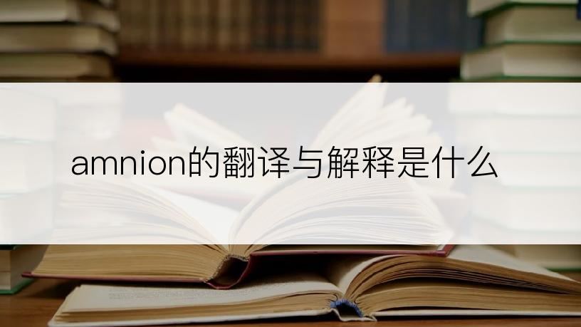 amnion的翻译与解释是什么