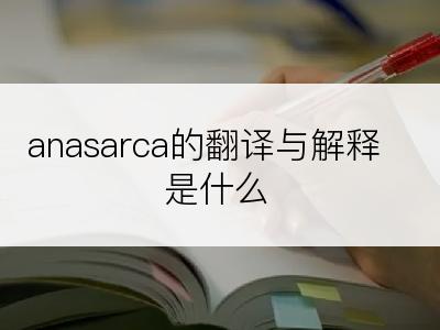 anasarca的翻译与解释是什么