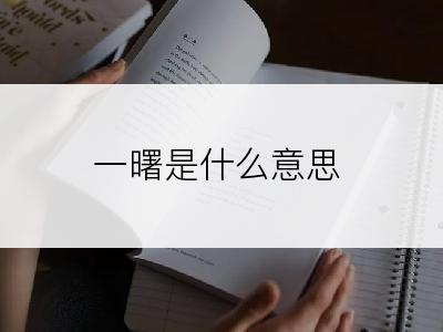 一曙是什么意思