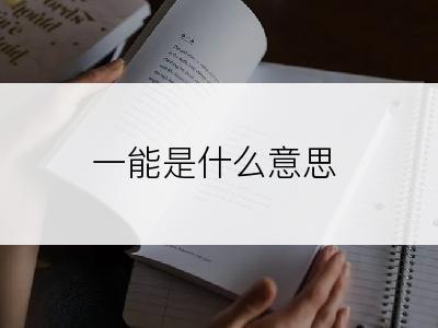 一能是什么意思