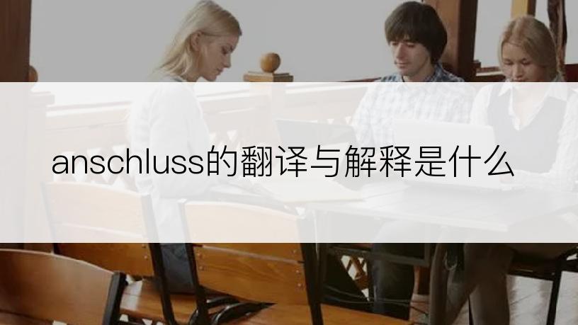 anschluss的翻译与解释是什么