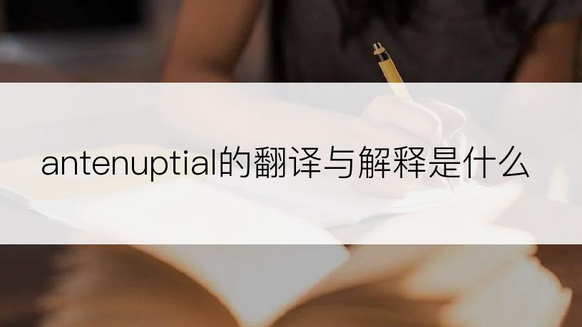 antenuptial的翻译与解释是什么