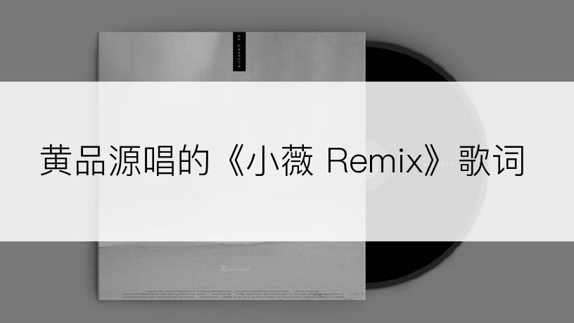 黄品源唱的《小薇 Remix》歌词