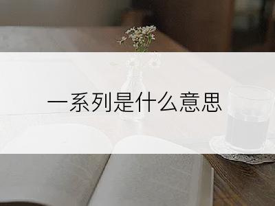 一系列是什么意思