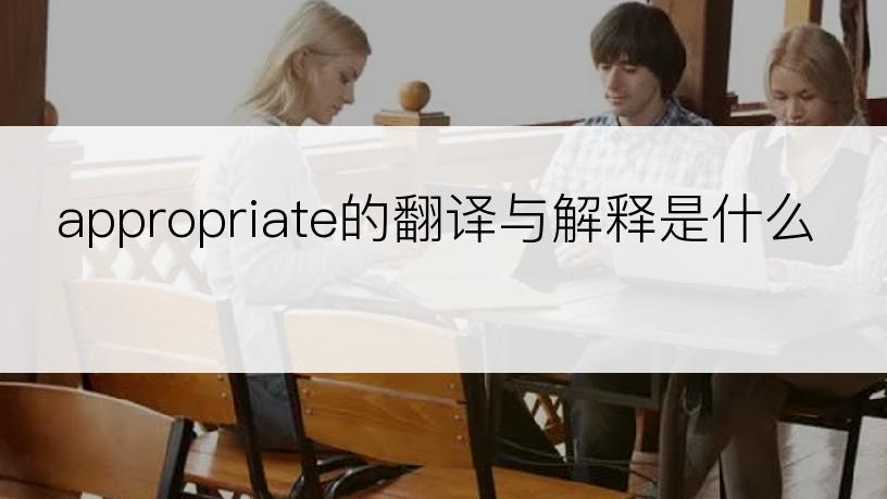 appropriate的翻译与解释是什么