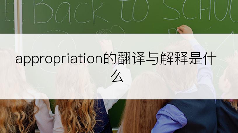 appropriation的翻译与解释是什么