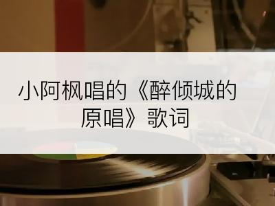 小阿枫唱的《醉倾城的原唱》歌词