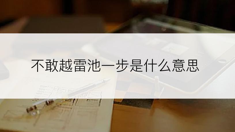 不敢越雷池一步是什么意思