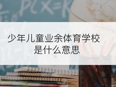 少年儿童业余体育学校是什么意思