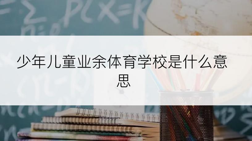 少年儿童业余体育学校是什么意思