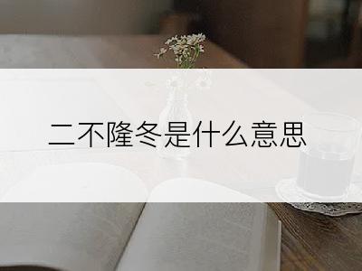 二不隆冬是什么意思