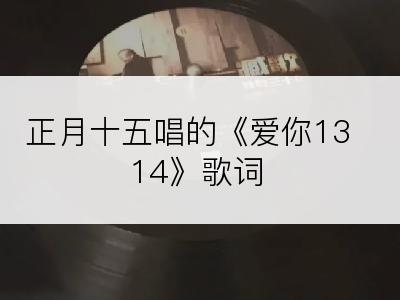 正月十五唱的《爱你1314》歌词