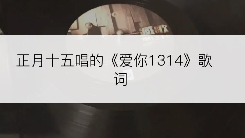 正月十五唱的《爱你1314》歌词