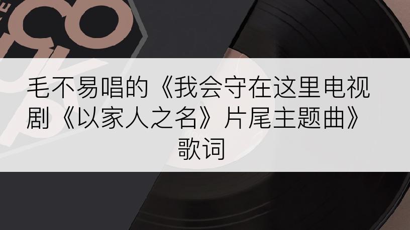 毛不易唱的《我会守在这里电视剧《以家人之名》片尾主题曲》歌词