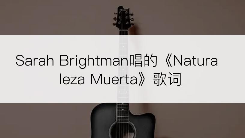 Sarah Brightman唱的《Naturaleza Muerta》歌词