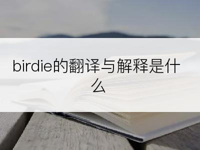 birdie的翻译与解释是什么