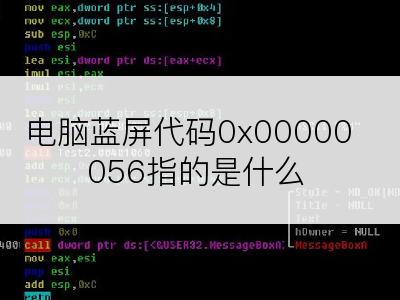 电脑蓝屏代码0x00000056指的是什么