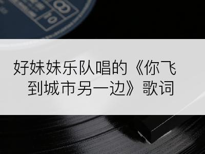 好妹妹乐队唱的《你飞到城市另一边》歌词