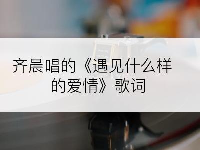 齐晨唱的《遇见什么样的爱情》歌词