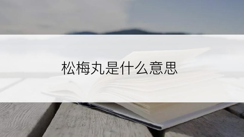 松梅丸是什么意思