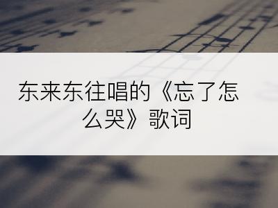 东来东往唱的《忘了怎么哭》歌词