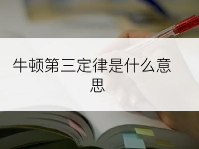 牛顿第三定律是什么意思