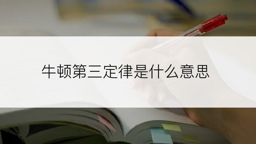 牛顿第三定律是什么意思