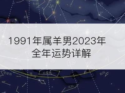 1991年属羊男2023年全年运势详解