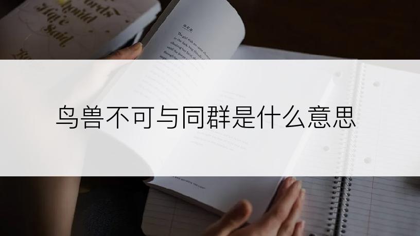 鸟兽不可与同群是什么意思