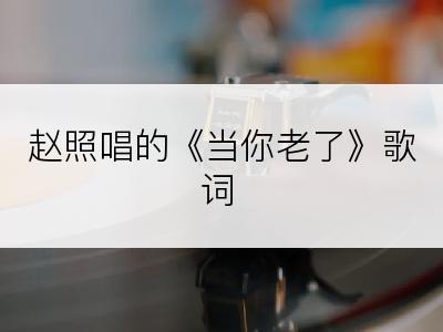 赵照唱的《当你老了》歌词