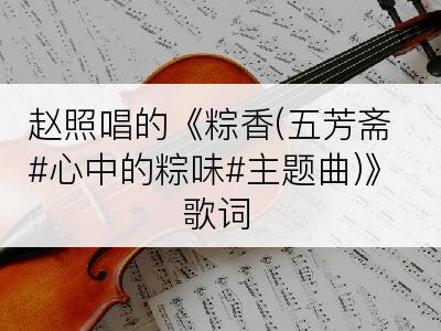 赵照唱的《粽香(五芳斋#心中的粽味#主题曲)》歌词