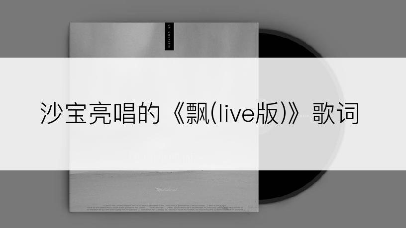 沙宝亮唱的《飘(live版)》歌词