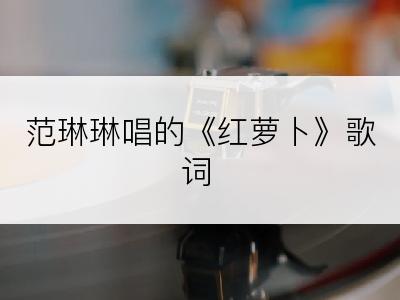 范琳琳唱的《红萝卜》歌词