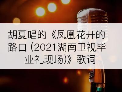 胡夏唱的《凤凰花开的路口 (2021湖南卫视毕业礼现场)》歌词