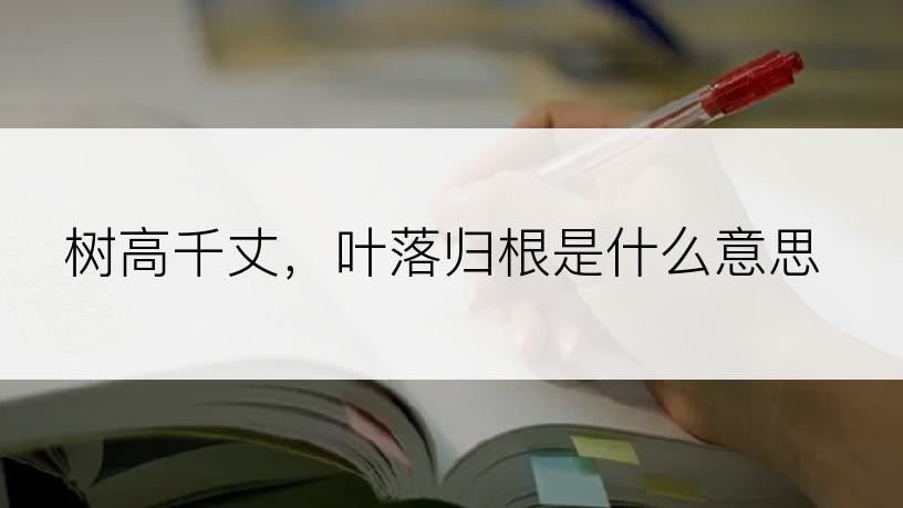 树高千丈，叶落归根是什么意思