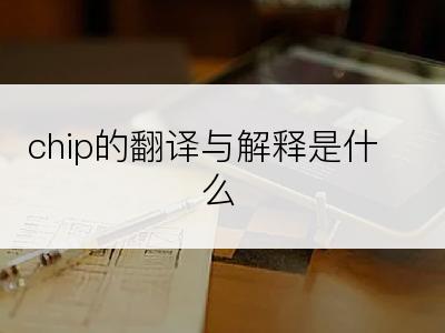 chip的翻译与解释是什么