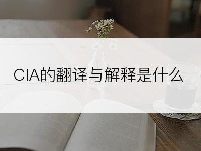 CIA的翻译与解释是什么