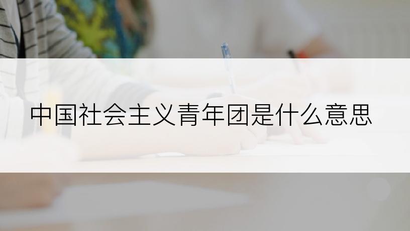 中国社会主义青年团是什么意思