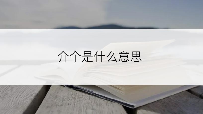 介个是什么意思